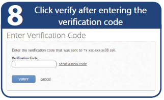 Step 8: Click verify after entering the verification code.