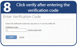 Step 8: Click verify after entering the verification code.